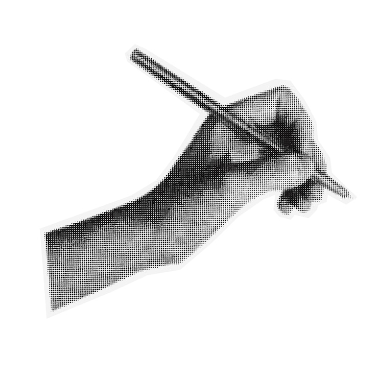 Vettore penna a mano a mezza tonalità su sfondo isolato concept educativo elemento di collage a taglio di penna