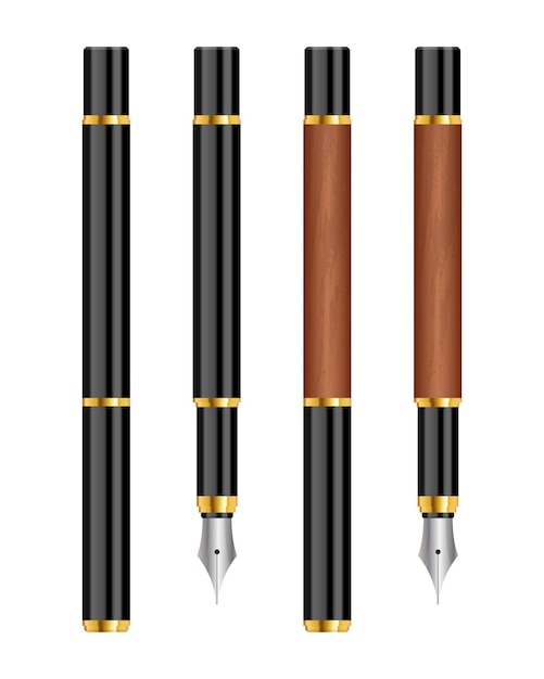 Penna stilografica imposta illustrazione isolati su sfondo bianco