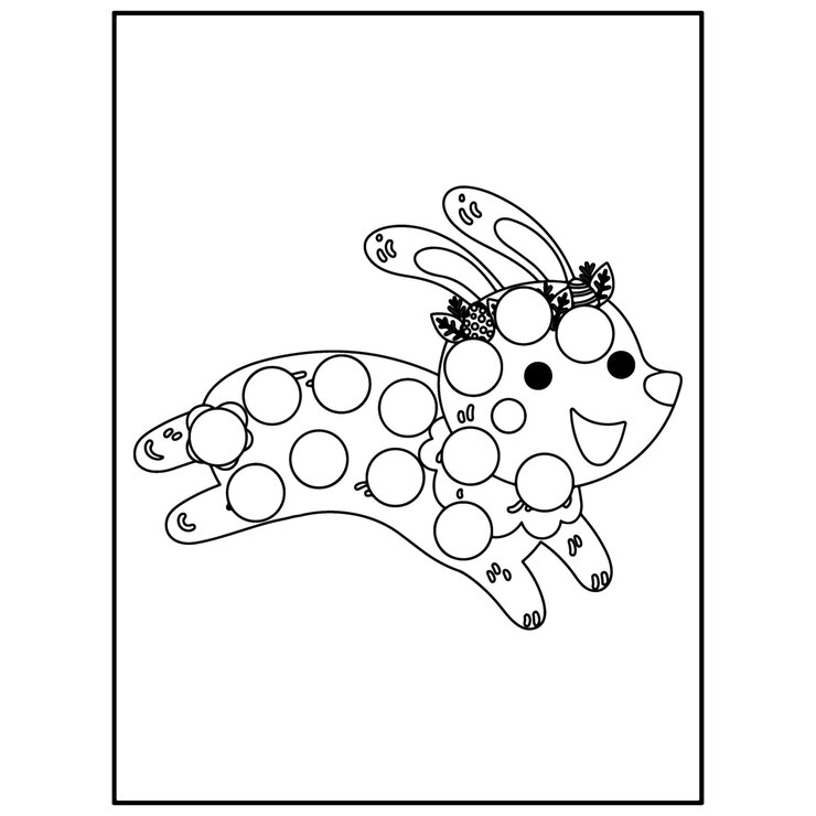 Vettore pennarello a punti di pasqua disegni da colorare per bambini