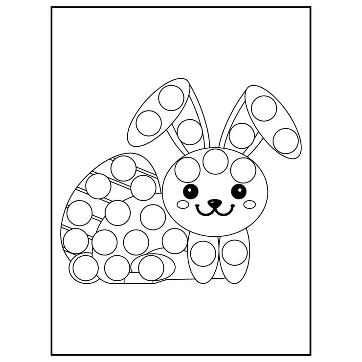 Vettore pennarello a punti di pasqua disegni da colorare per bambini