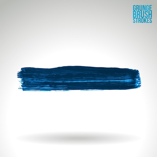 Pennellata blu e texture Elemento dipinto a mano astratto di vettore di lerciume