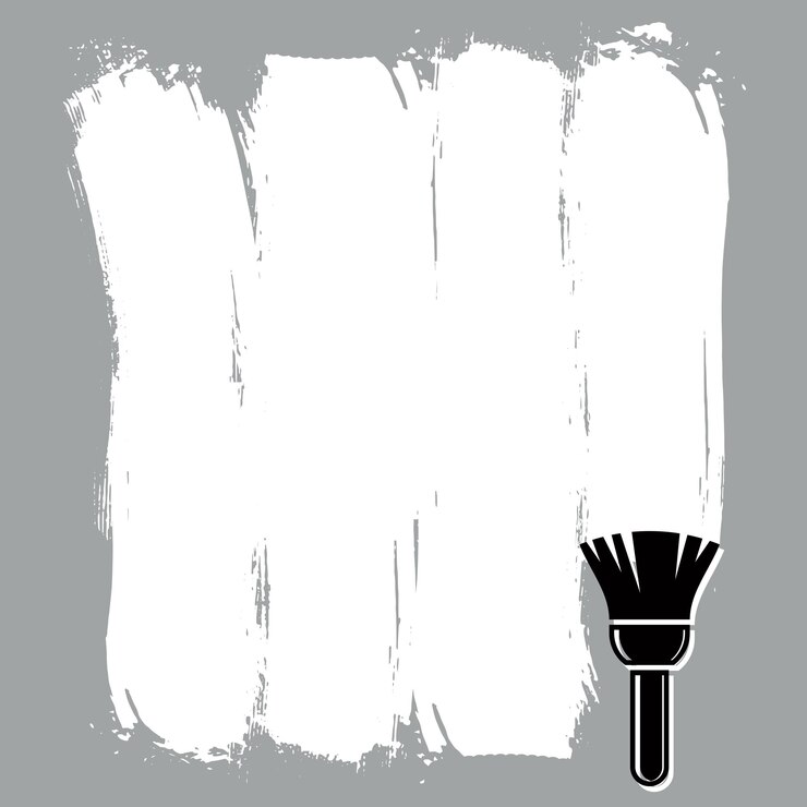 Vettore pennellate grunge monocromatiche, campioni acrilici creati con il pennello. illustrazione concettuale di vettore della pittura murale.