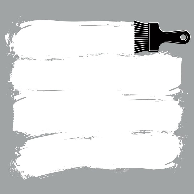 Vettore pennellate grunge monocromatiche, campioni acrilici creati con il pennello. illustrazione concettuale di vettore della pittura murale.