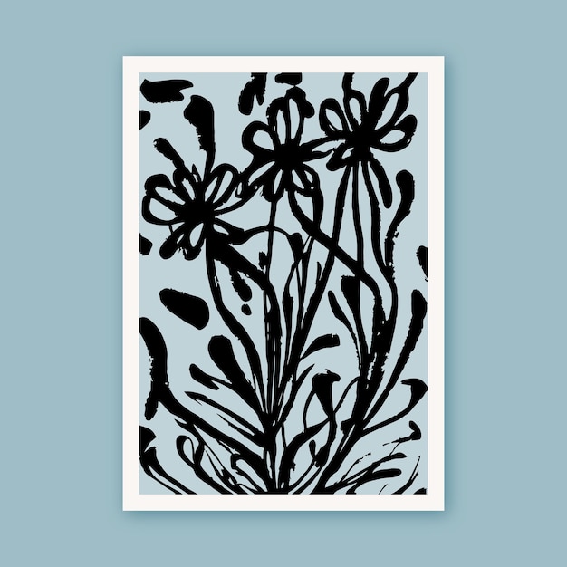 Pennelli botanici dipinti a mano Art Floral Line Art Illustration