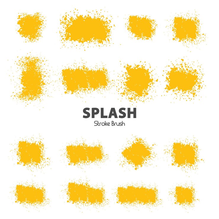Pennelli fatti a mano Modello di progettazione Pennello splatter Vector Illustration