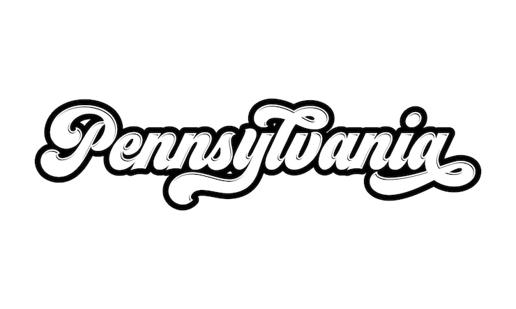 Vettore pennsylvania hand lettering design calligraphy vector pennsylvania text vector trendy typography de