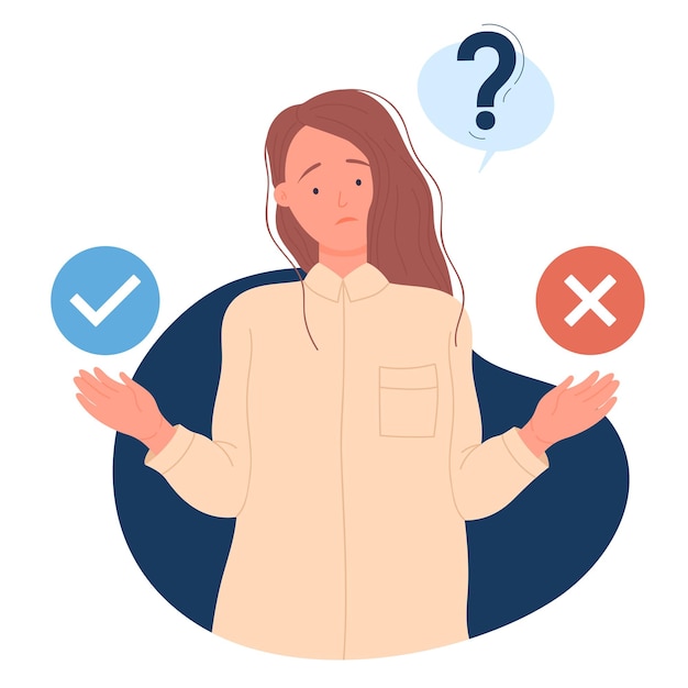 Pensare ragazza confusa su prendere la decisione giusta