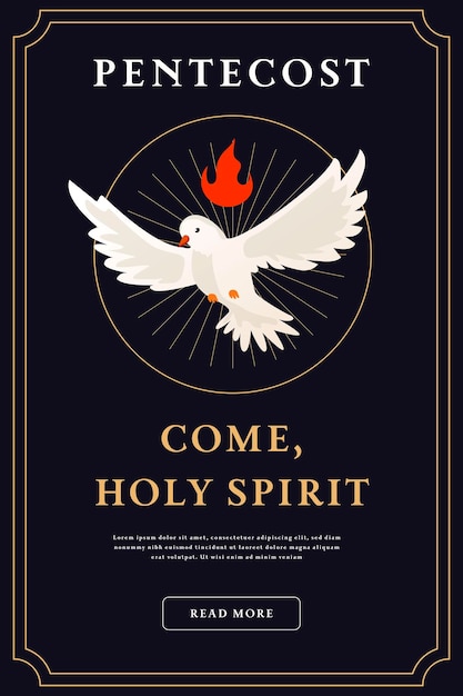 pentecostis spirito santo illustrazione di bandiera verticale