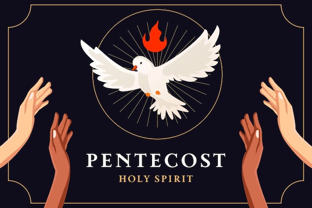 pentecostis spirito santo illustrazione di sfondo in stile piatto