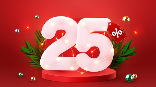 Percentuale di sconto composizione creativa d simbolo di vendita con banner e poster di vendita di oggetti decorativi