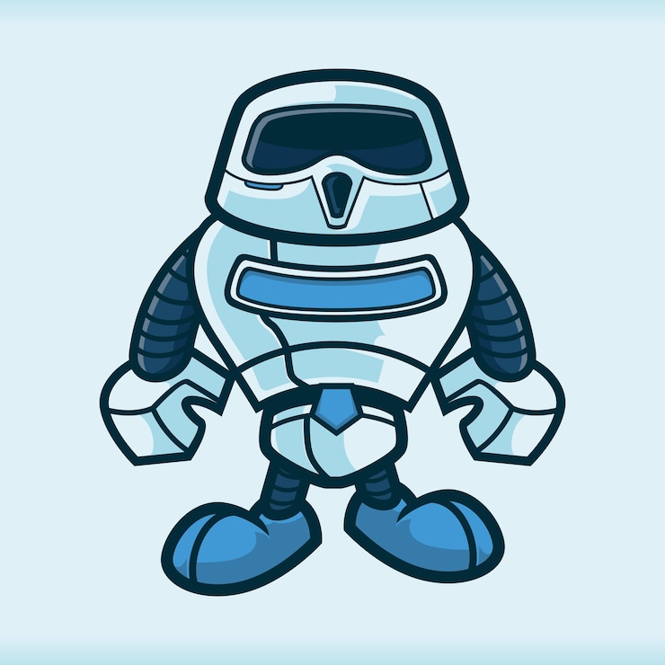 Vettore personaggi dei cartoni animati di robot persone mascotte