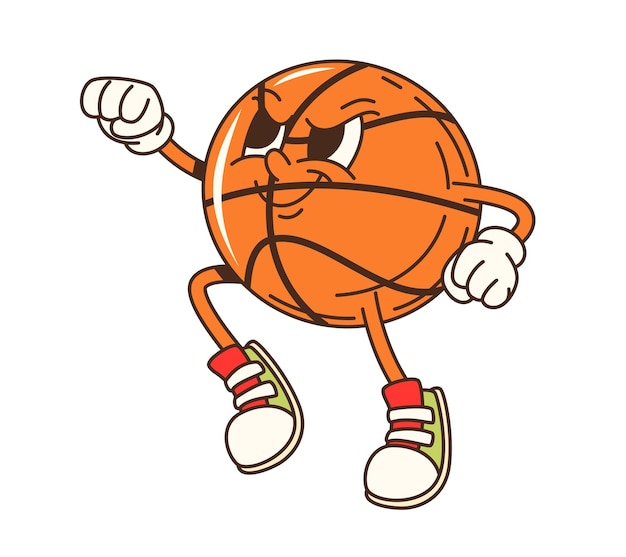 Personaggio animato di basket in azione