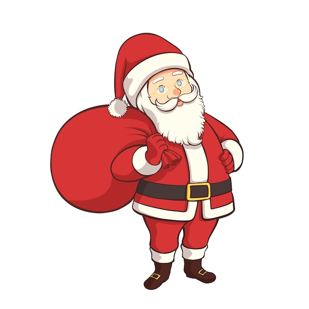 Personaggio dei cartoni animati di Babbo Natale disegnato a mano