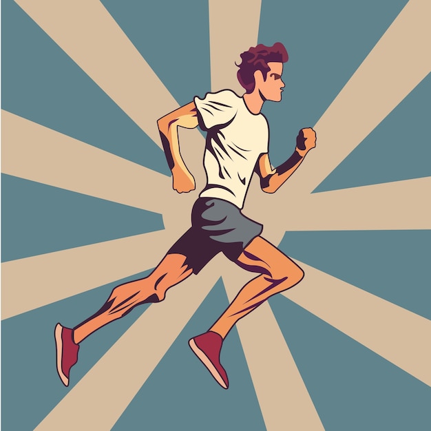 personaggio dei cartoni animati di calcio in stile vintage
