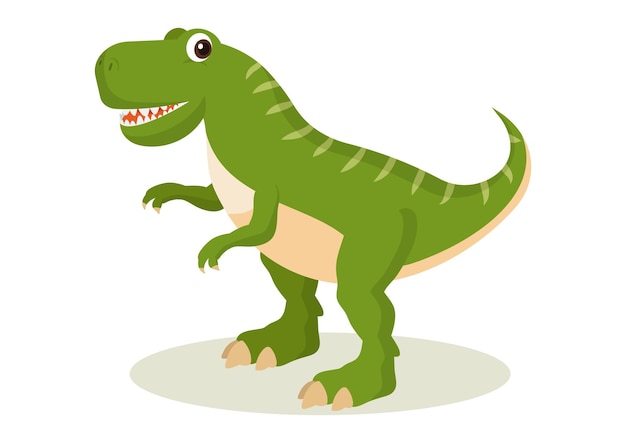 Personaggio dei cartoni animati di dinosauro isolato su sfondo bianco