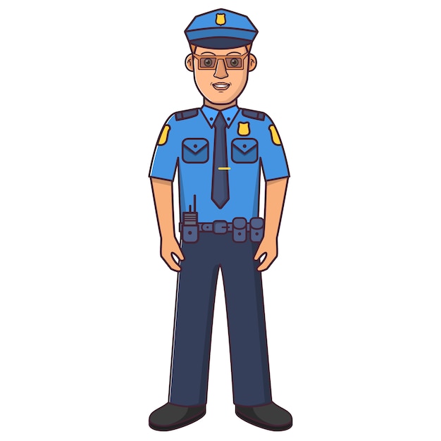 Personaggio dei cartoni animati di ufficiale di polizia.