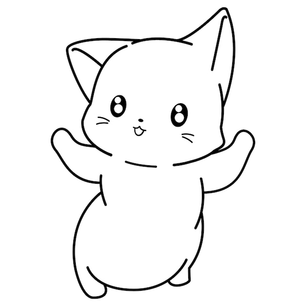 Personaggio dei cartoni animati divertente gatto da colorare pagina 28