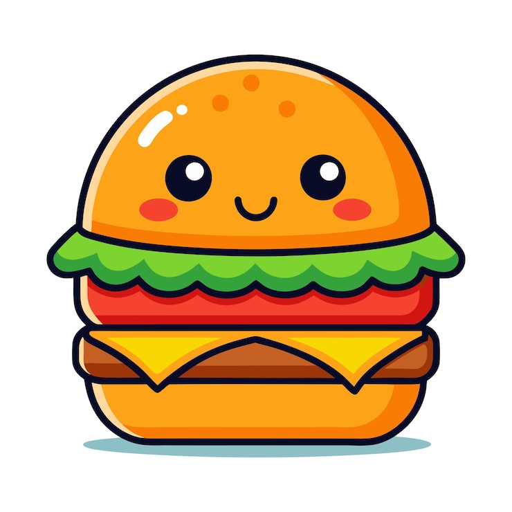 Vettore personaggio di cartone animato burger