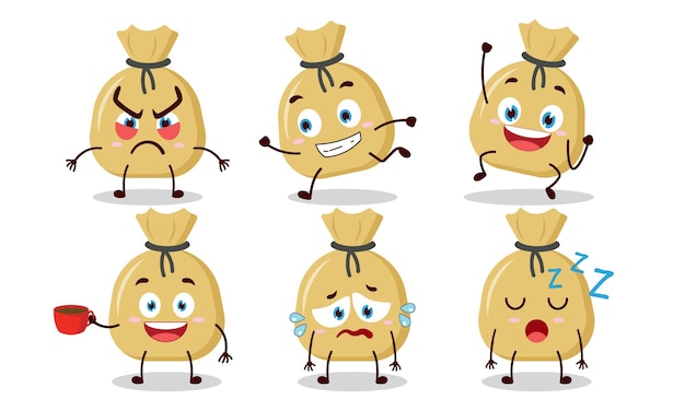 personaggio di cartone animato con varie pose attività illustrazione di progettazione