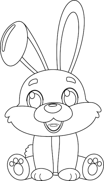 Personaggio di cartone animato del coniglio carino delineato