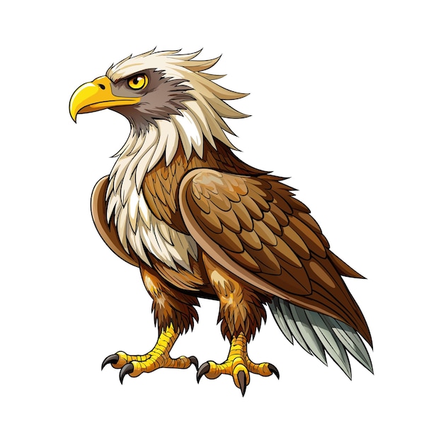 personaggio di cartone animato di aquila realistico illustrazione animale