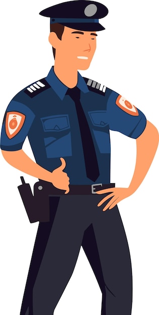 Personaggio di poliziotto maschio vettoriale