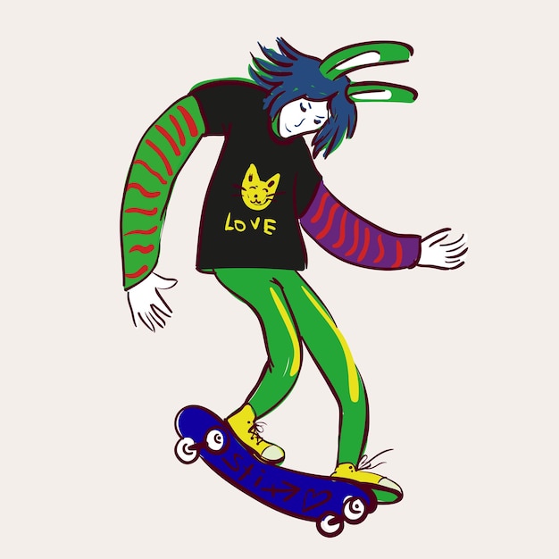 personaggio di skateboard