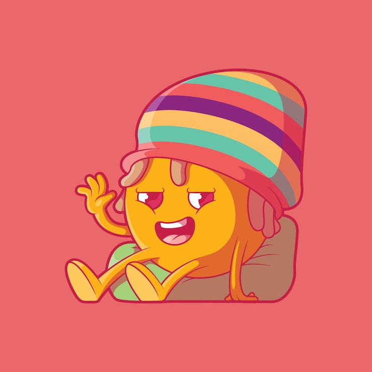 Vettore personaggio emoji rasta illustrazione vettoriale chillin emoji divertente concetto di design dei social media