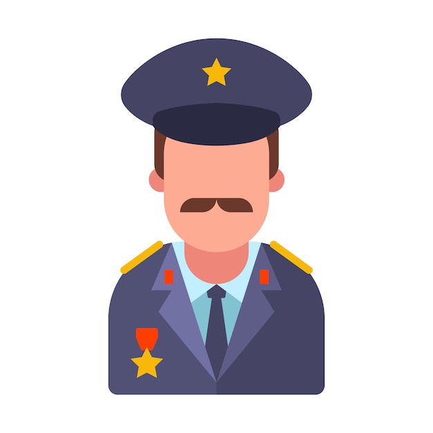 personaggio piatto illustrazione di ufficiale