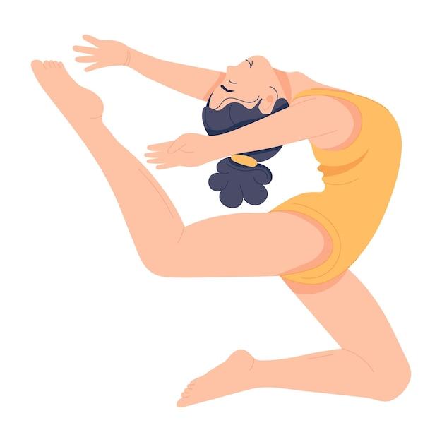 Personaggio piatto premium raffigurante danza ginnica