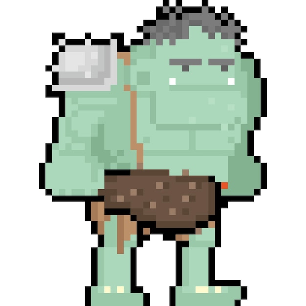 Personaggio troll dei cartoni animati pixel art