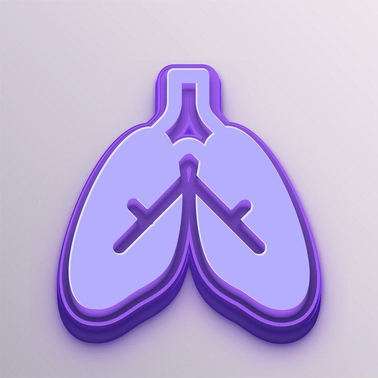Vettore personalizzabile purple 3d vector lungs icon per l'istruzione, gli affari e i media