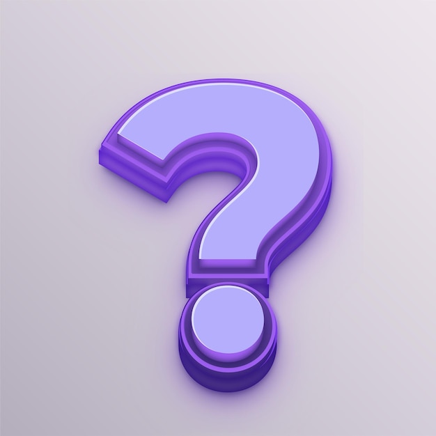 Personalizzabile Purple 3D Vector Question Mark Icon per l'istruzione, gli affari e i media