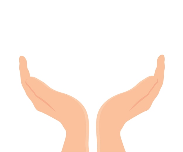 Persone che si tengono per mano o sperano Unità nella speranza Mani umane che afferrano il futuro Illustrazione vettoriale