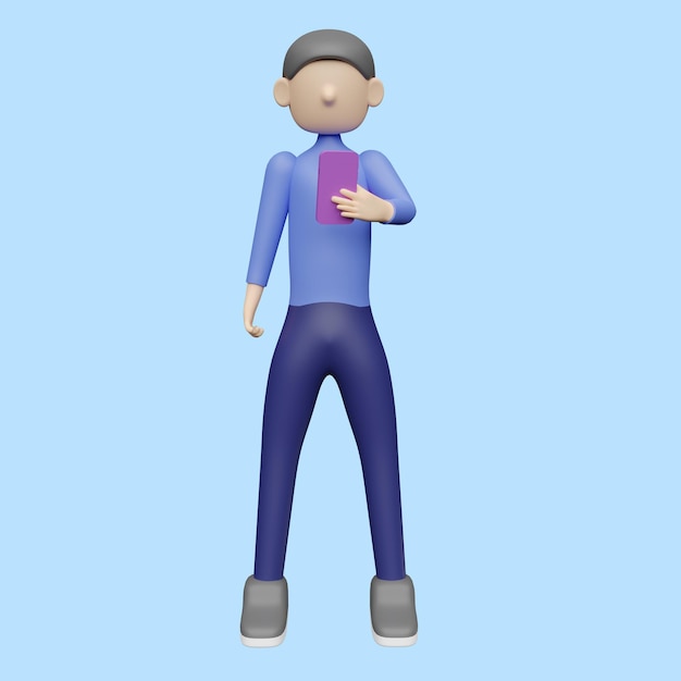 Persone che usano telefoni cellulari concetto di oggetti 3D realistici in stile cartone animato