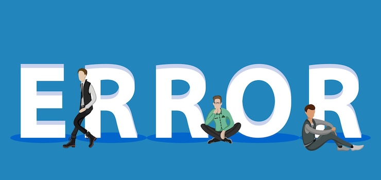 Vettore persone in errore per presentazioni di app per dispositivi mobili web
