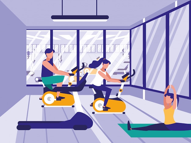 Persone in palestra che praticano sport