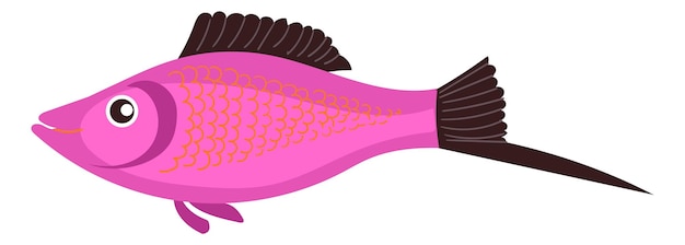 Pesci esotici tropicali con coda di spada Icona dei cartoni animati degli animali dell'acquario
