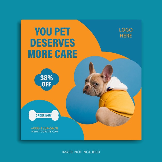 pet post sui social media banner design post su Instagram