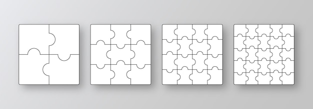 Pezzi di griglie di puzzle Set di puzzle Schema per il gioco di pensiero Semplico sfondo di mosaico