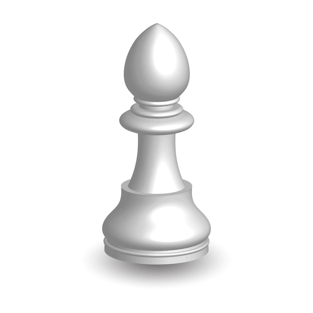 Pezzo degli scacchi bianco cavaliere 3d su sfondo bianco Gioco da tavolo scacchi Pezzo degli scacchi 3d renderVector