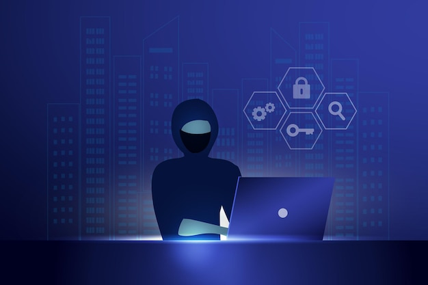phishing scam hacker crime attacco e concetto di sicurezza dei dati personali hacker furto online