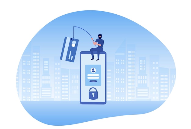 Phishing truffa attacco criminale hacker e concetto di sicurezza dei dati personali Hacker ruba online