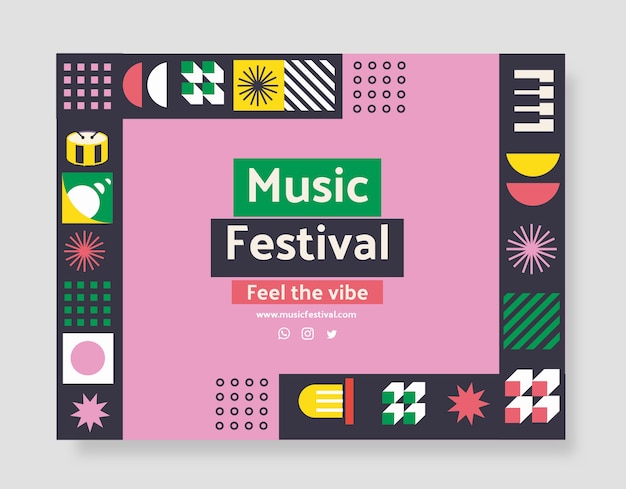 Photocall del festival musicale di design piatto