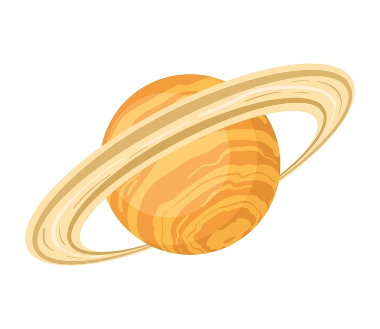 Vettore pianeta saturno spazio icona esterna
