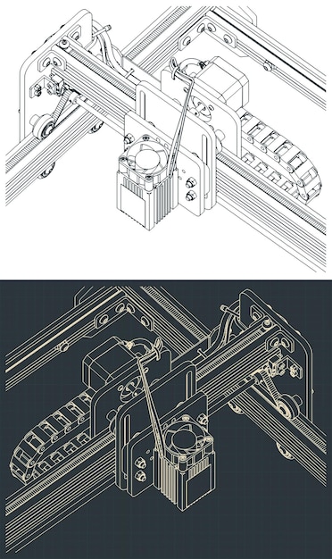 Piani isometrici del router CNC