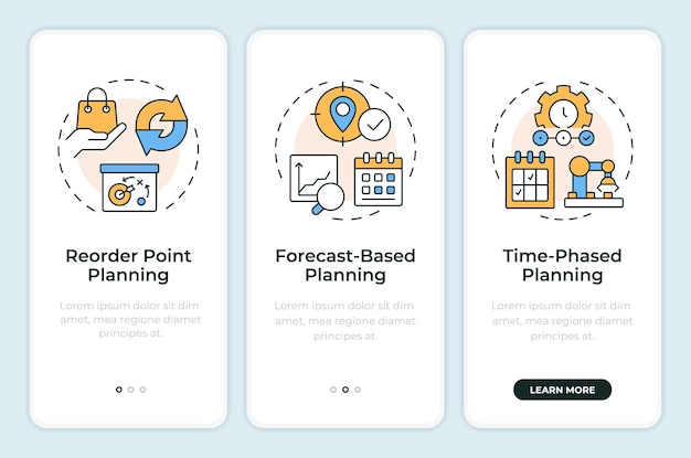 Pianificazione basata sul consumo SAP onboarding schermata dell'app mobile