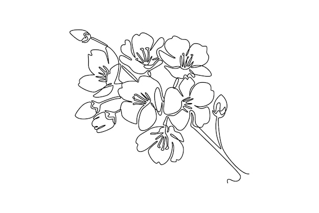 Pianta decorativa di fiori di ciliegio per la decorazione della casa stampa artistica per poster a parete