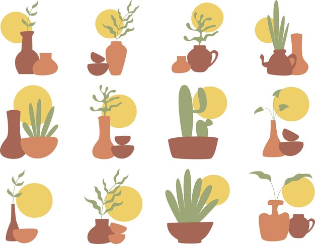 Pianta floreale estetica boema per la decorazione della casa Set di decorazione artistica da parete