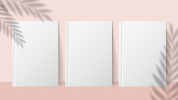 Pianta ombra. Effetto foglia di palma sovrapposto su foglio di carta. Invito estivo o carta o poster. Mockup di banner offuscata minimalista di vettore. Foglio di carta con illustrazione di ombra di foglia di palma